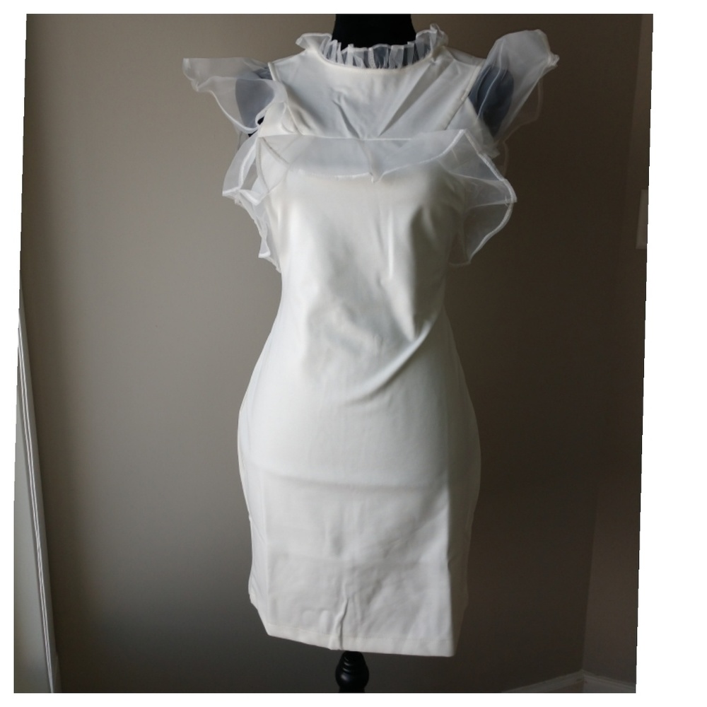 White Ruffle Dress - Picture 6 of 7